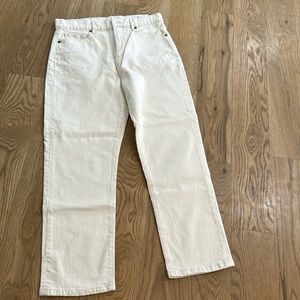 Loft NWT high waisted white cream colored jeans